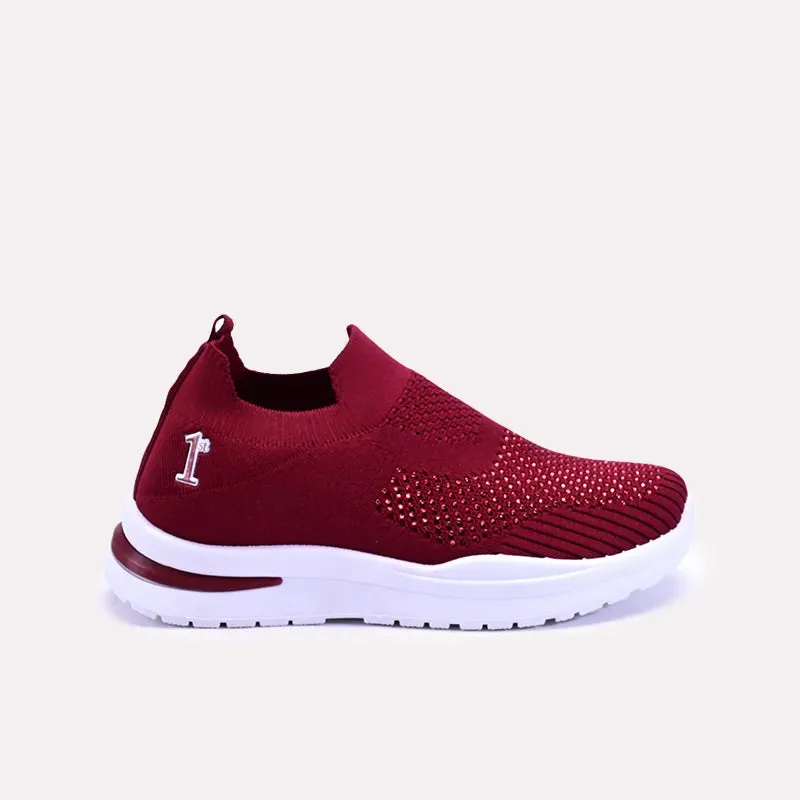 Ethelinda Maroon Slip On Sneakers 0440736