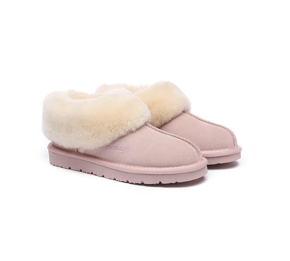 EVERAU® UGG Slippers Sheepskin Wool Suede Ankle Homey