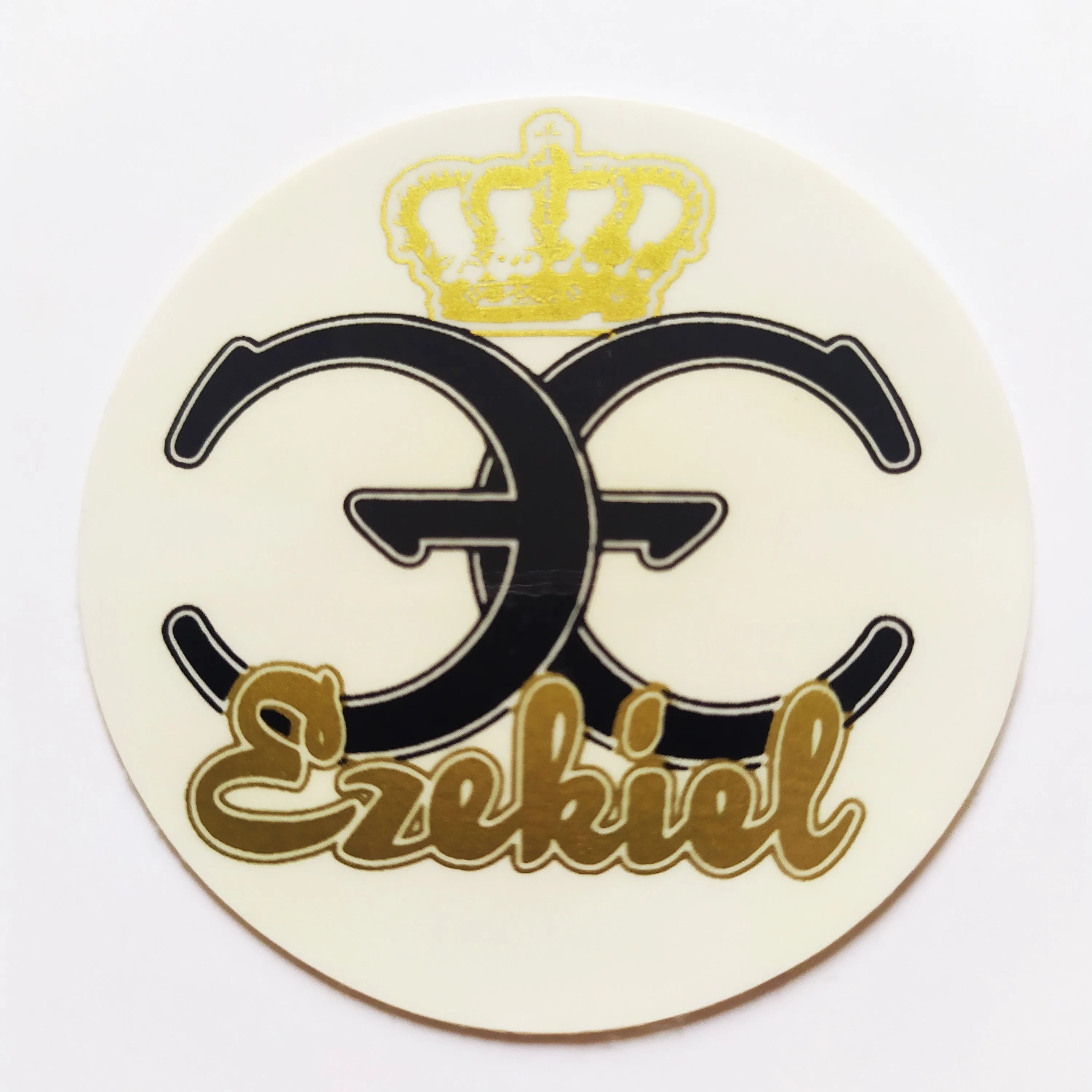 Ezekiel Old School Skateboard Sticker - 5cm across approx black