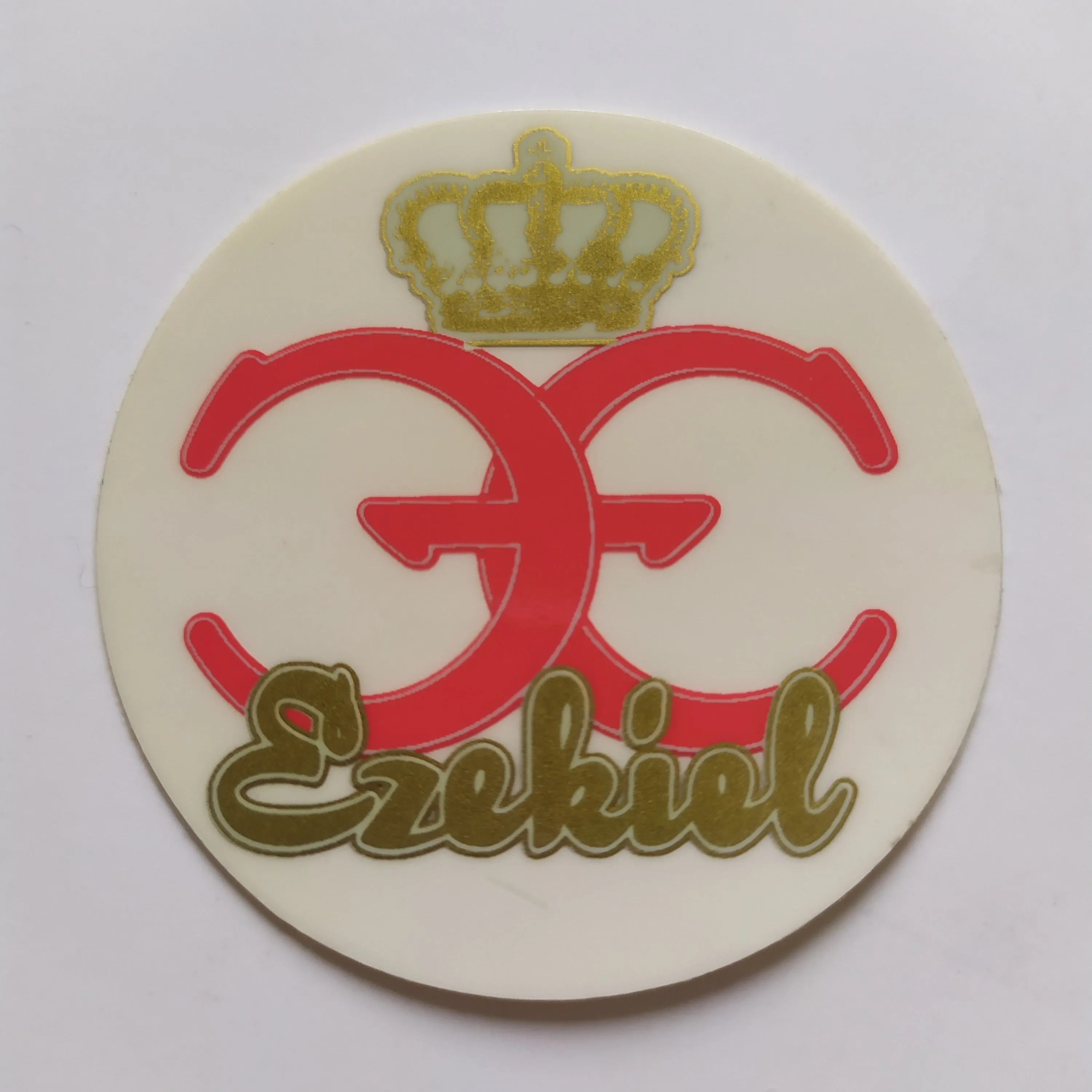 Ezekiel Old School Skateboard Sticker - 5cm across approx red