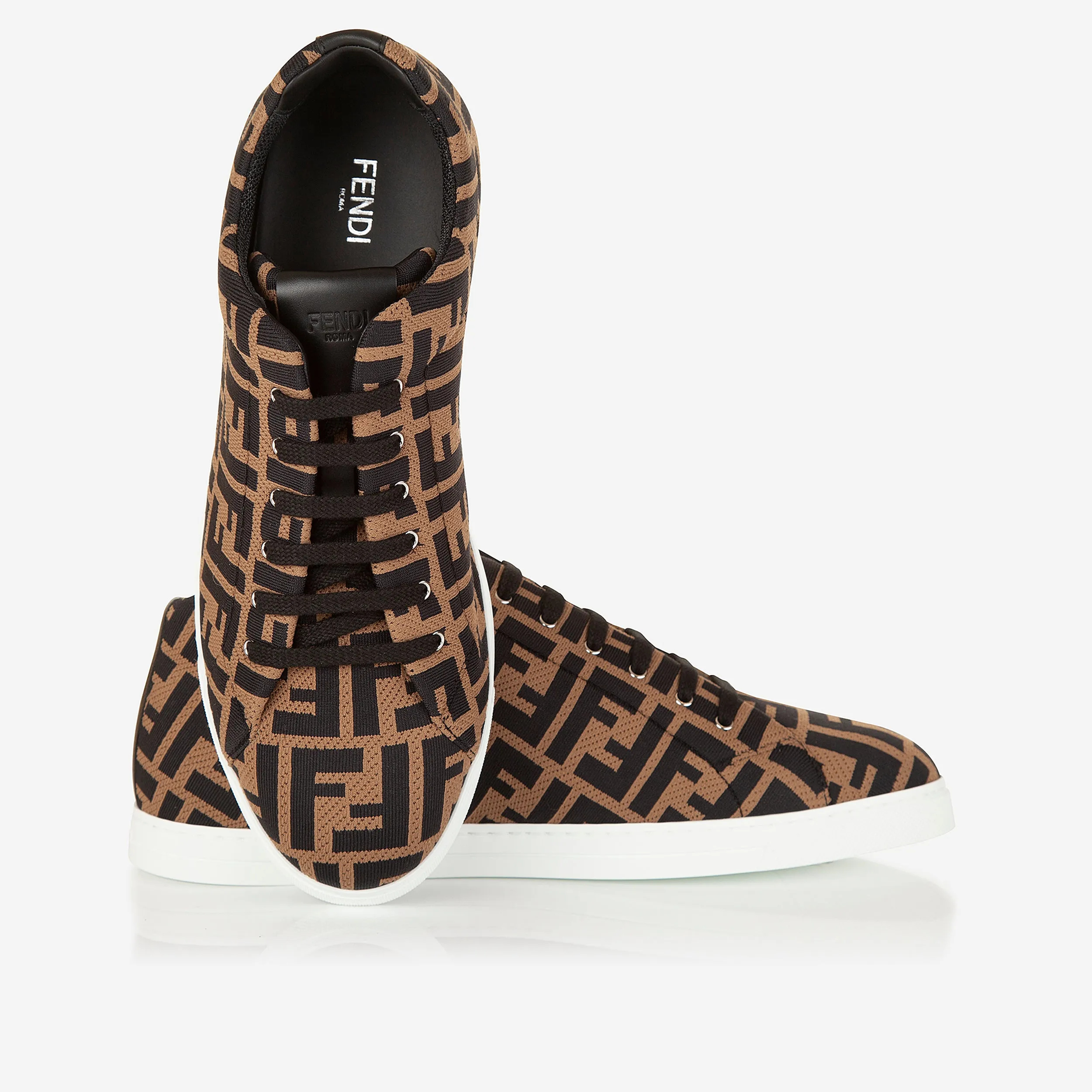 Fendi Brown Tech Fabric Sneakers