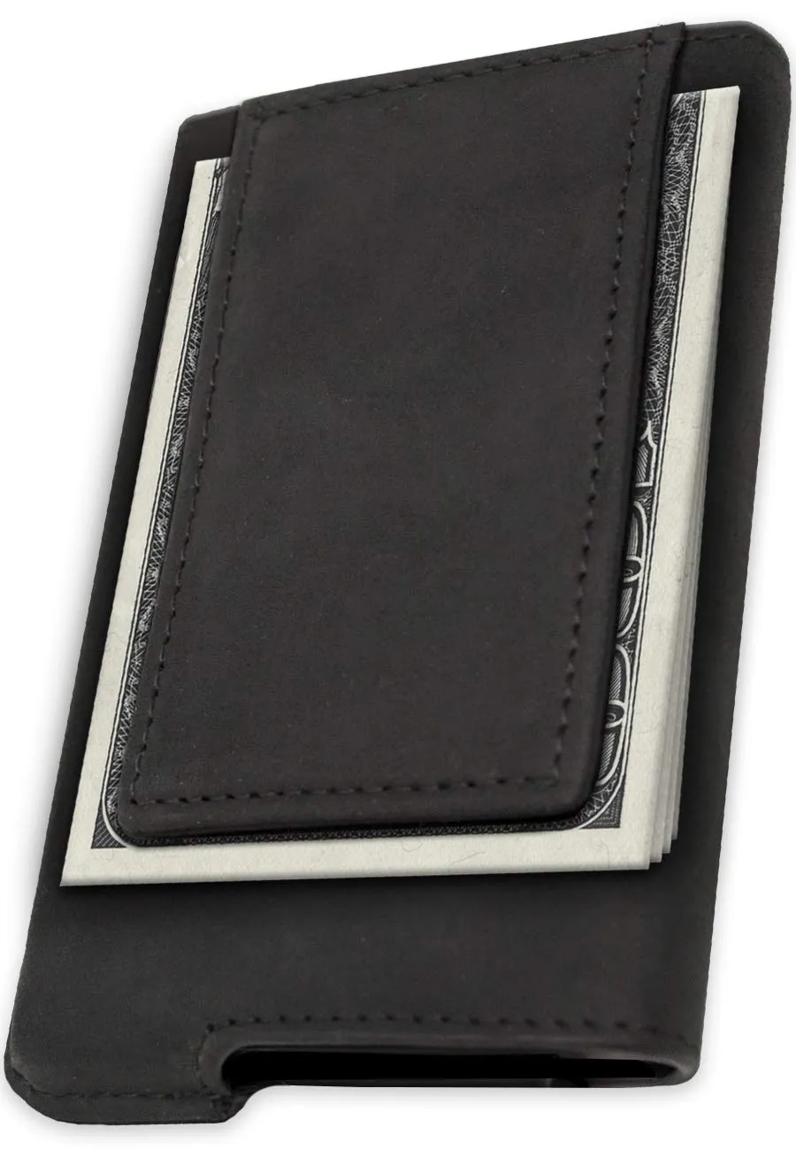 Fidelo Minimalist Wallet for Men - Slim Credit Card Holder RFID Mens Wallets - LEATHER