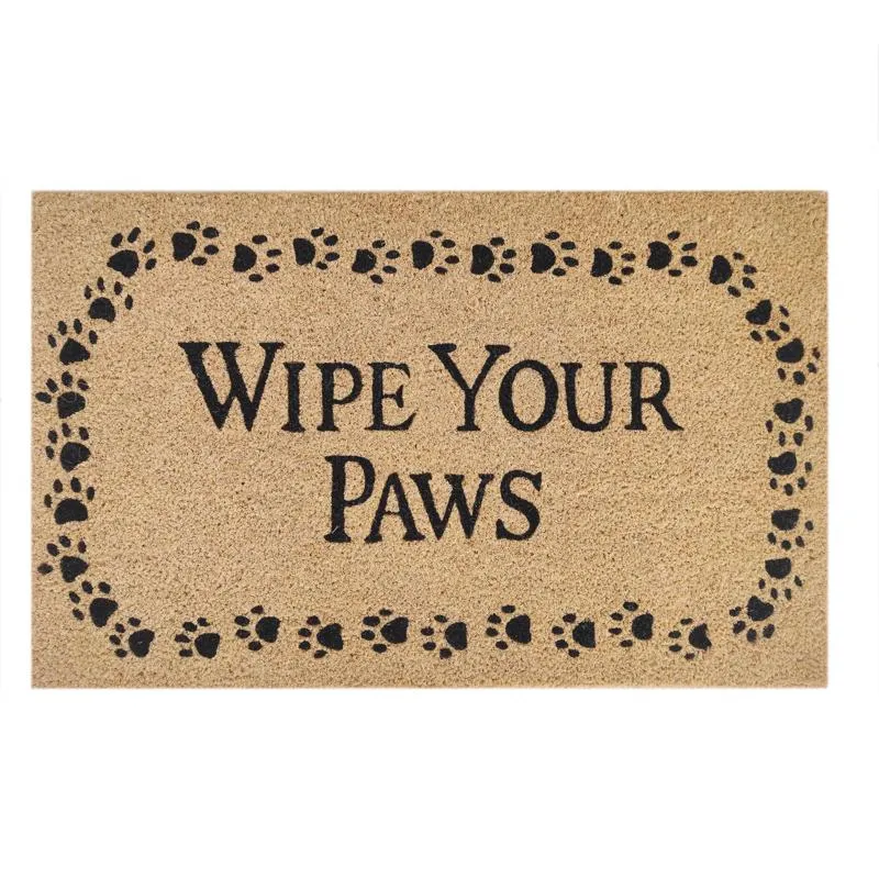 First Concept 18 in. W X 30 in. L Black/Brown Wipe Your Paws Coir Door Mat