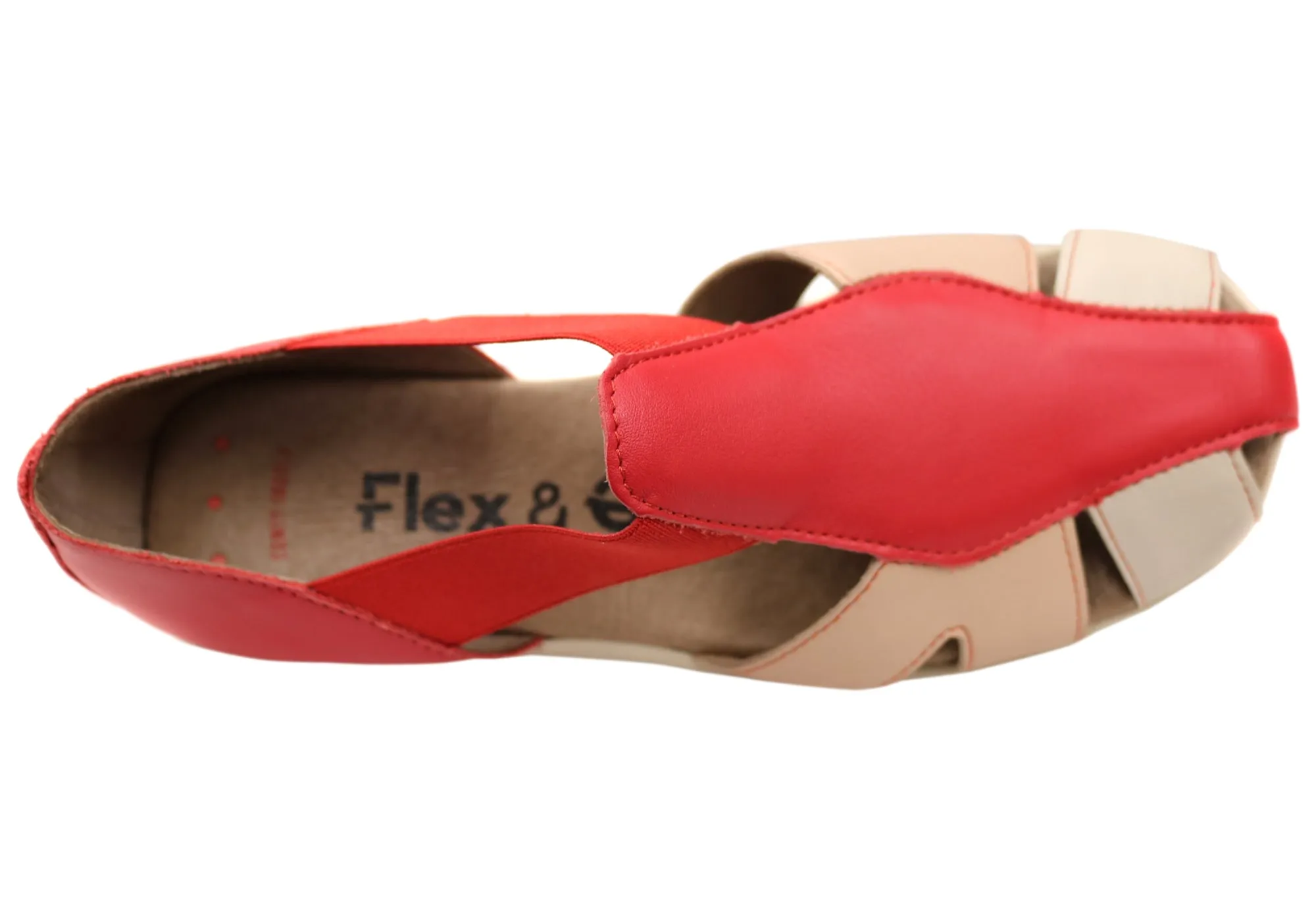 Flex & Go Skyler Womens Comfort Leather Sandals Shoes Made In Portugal