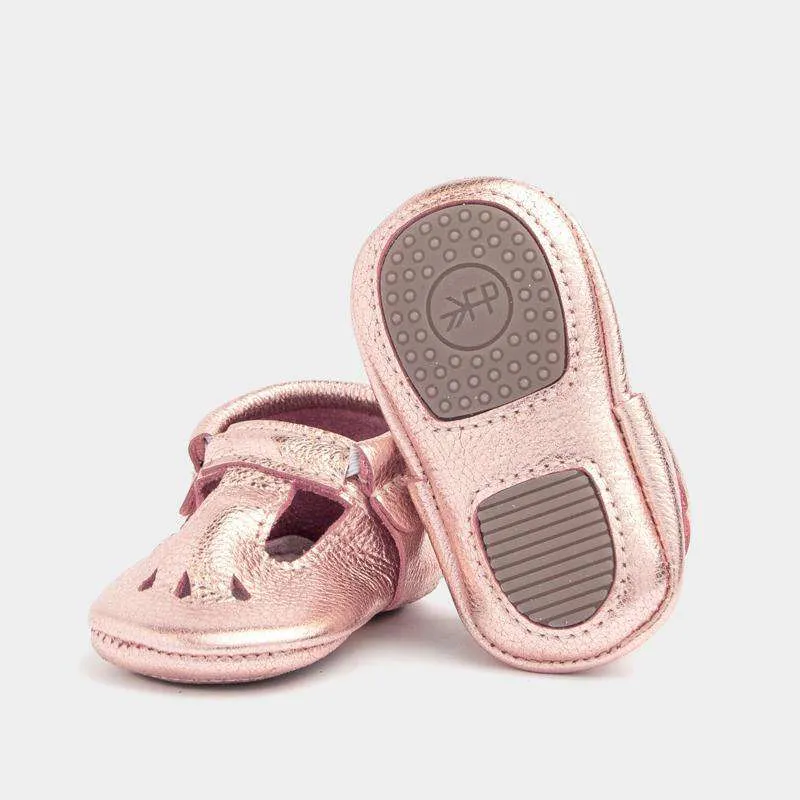 Freshly Picked | Mary Jane Mini Sole Moccs ~ Rose Gold Size 7