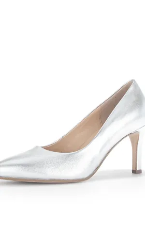 Gabor Court Shoe in Silver