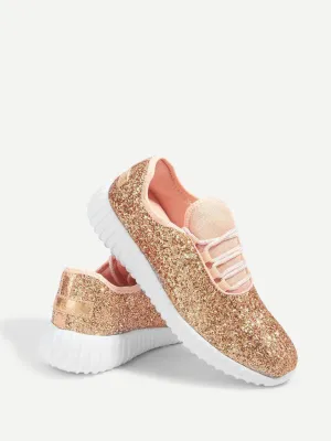 Glitter Lace Up Trainers