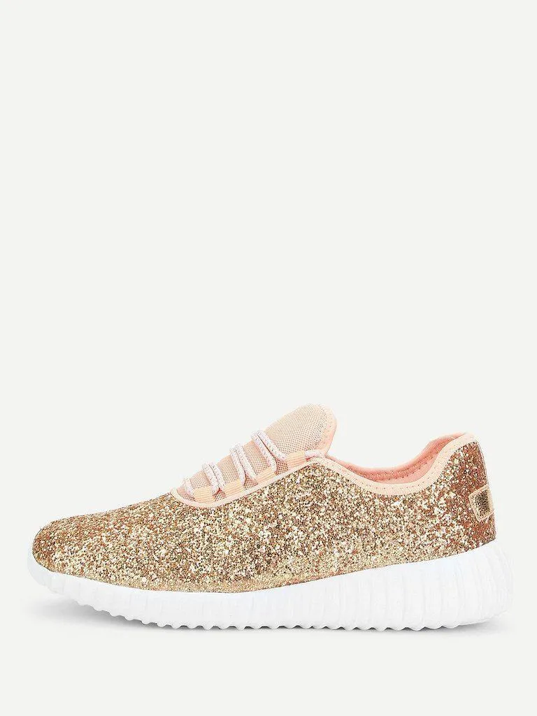 Glitter Lace Up Trainers