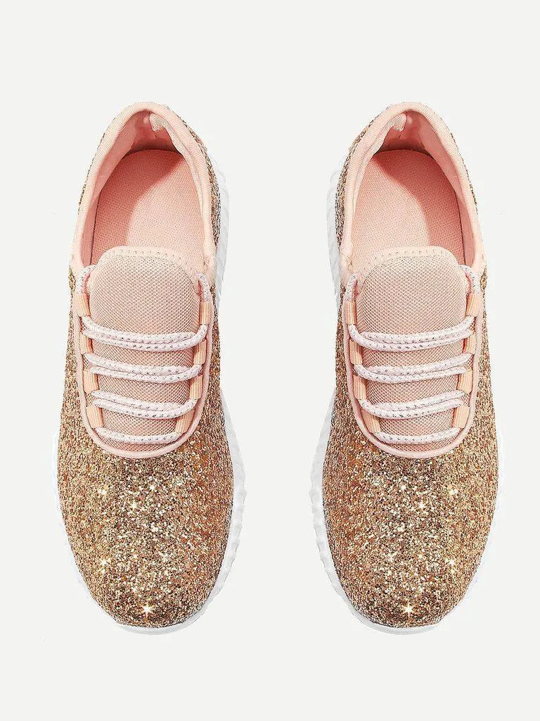 Glitter Lace Up Trainers