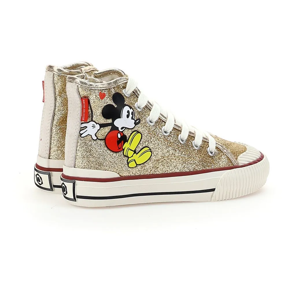 Gold Mickey High Top Sneakers