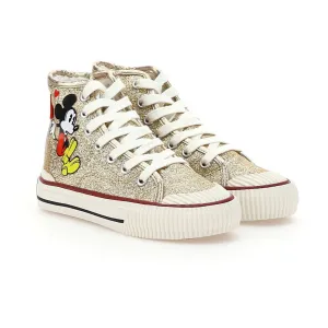 Gold Mickey High Top Sneakers