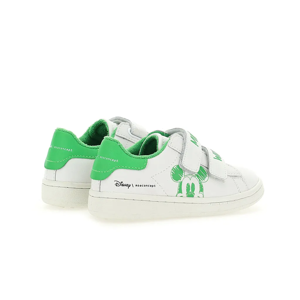 Green Trim Mickey Velcro Sneakers