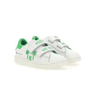 Green Trim Mickey Velcro Sneakers