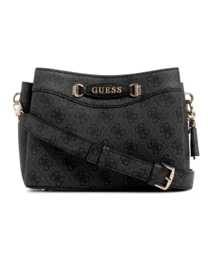 GUESS Polyester Stylish Emera Cross Body Bag For Everyday Use (Coal)