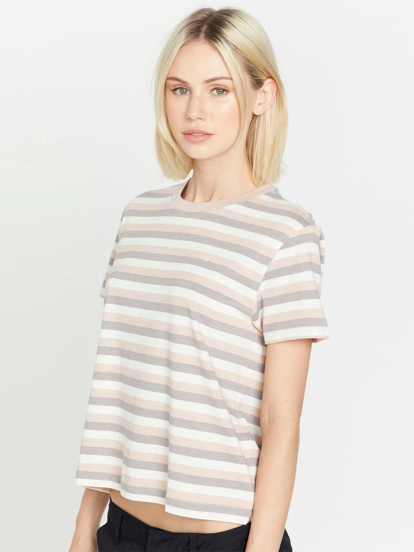 Halite Stripe Short Sleeve Shirt - Dusty Rose