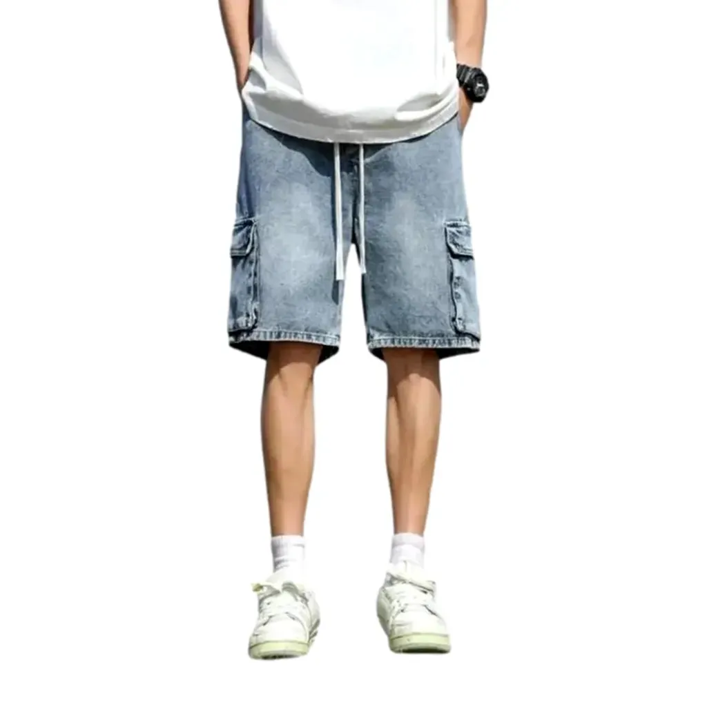 High-waist fashion men's jean shorts