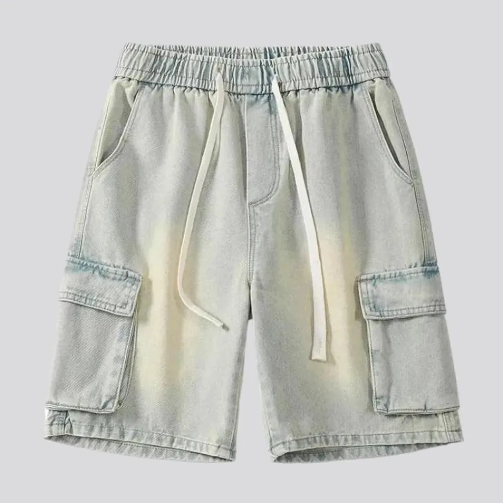 High-waist fashion men's jean shorts