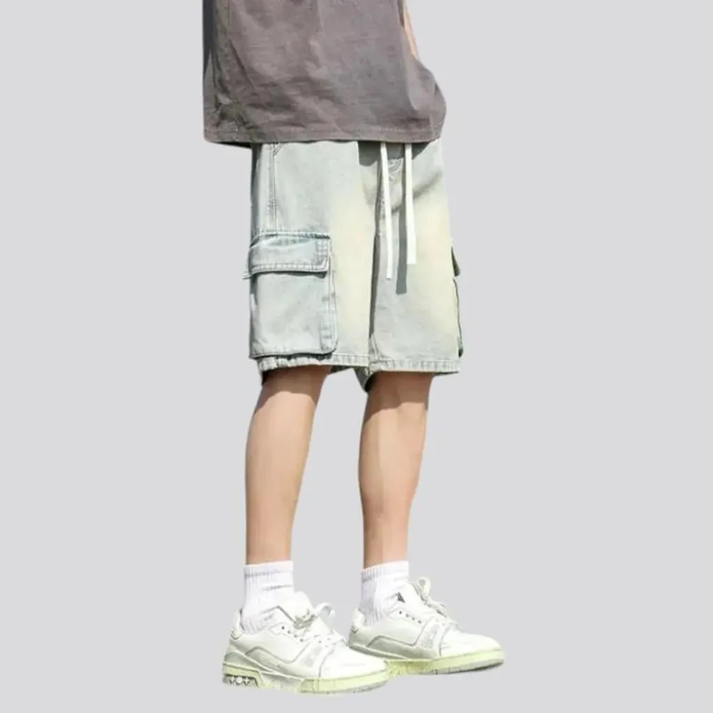 High-waist fashion men's jean shorts