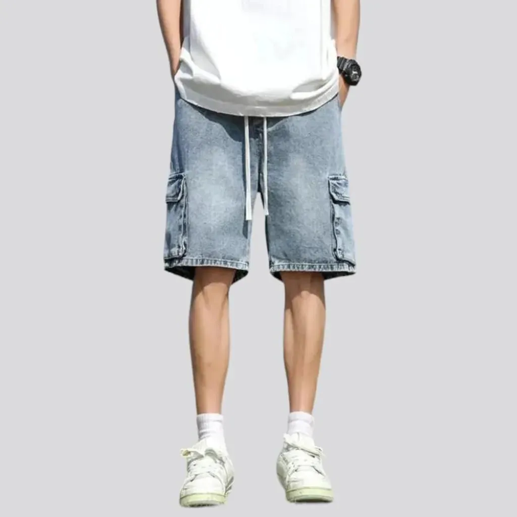 High-waist fashion men's jean shorts