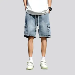 High-waist fashion men's jean shorts