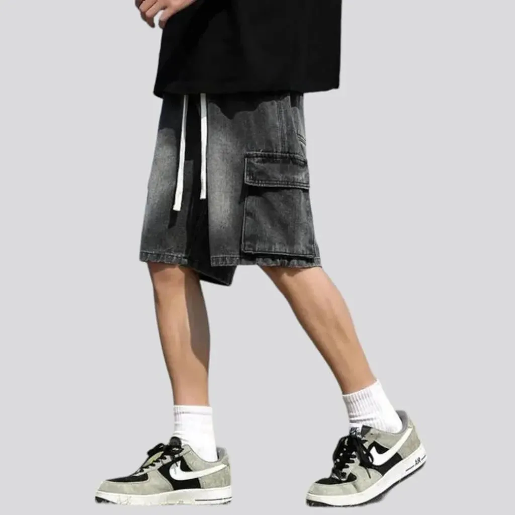 High-waist fashion men's jean shorts