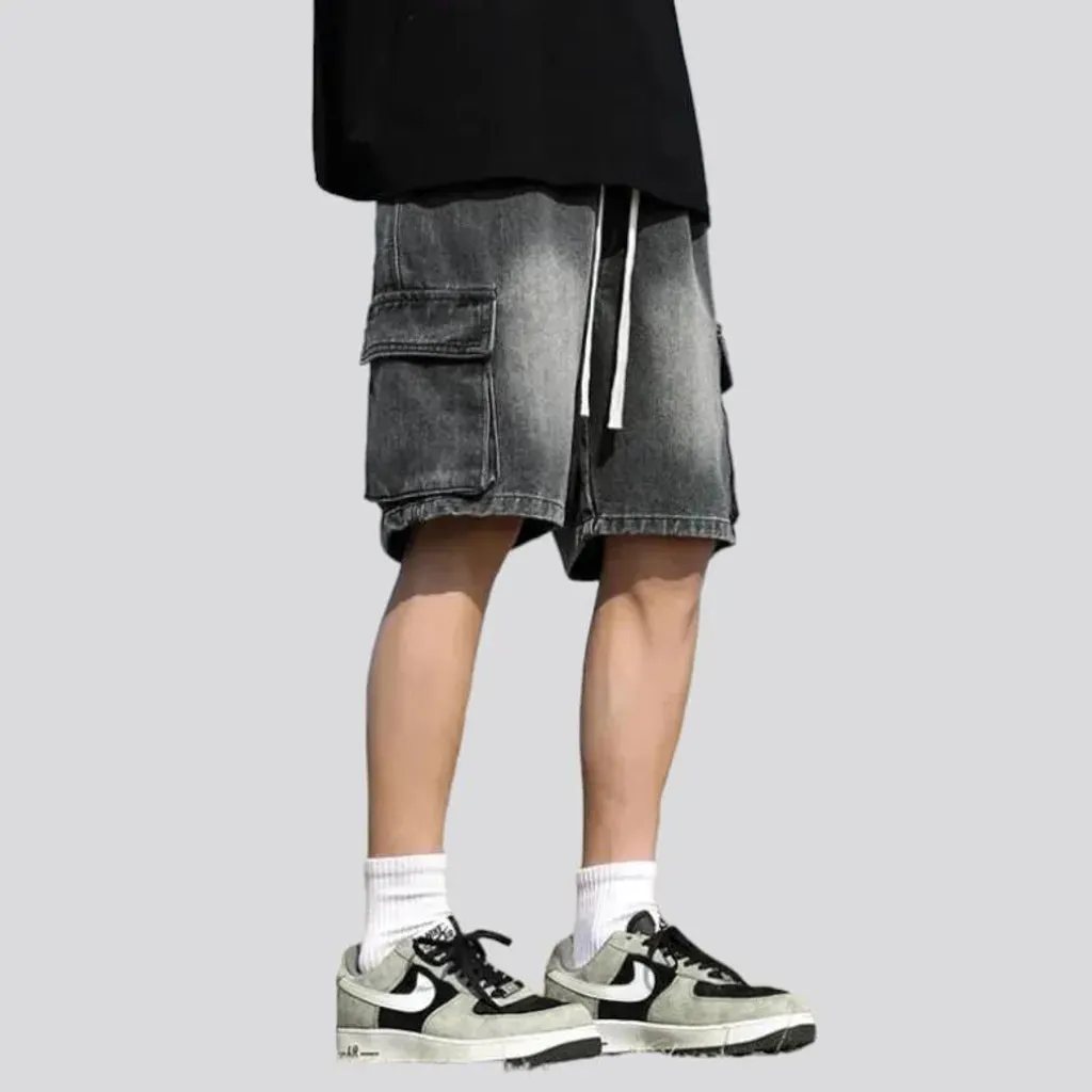 High-waist fashion men's jean shorts