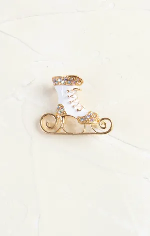 Holiday Skate Brooch