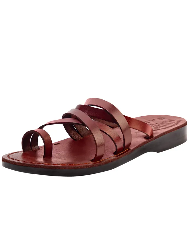 Holy Land Market Men/Women Biblical Jesus Leather Sandals/Slides From Jerusalem(Bethlehem Style I)