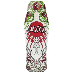 Hosoi 10.5" x 31" Skulls & Roses OG Hammerhead White Skateboard Deck