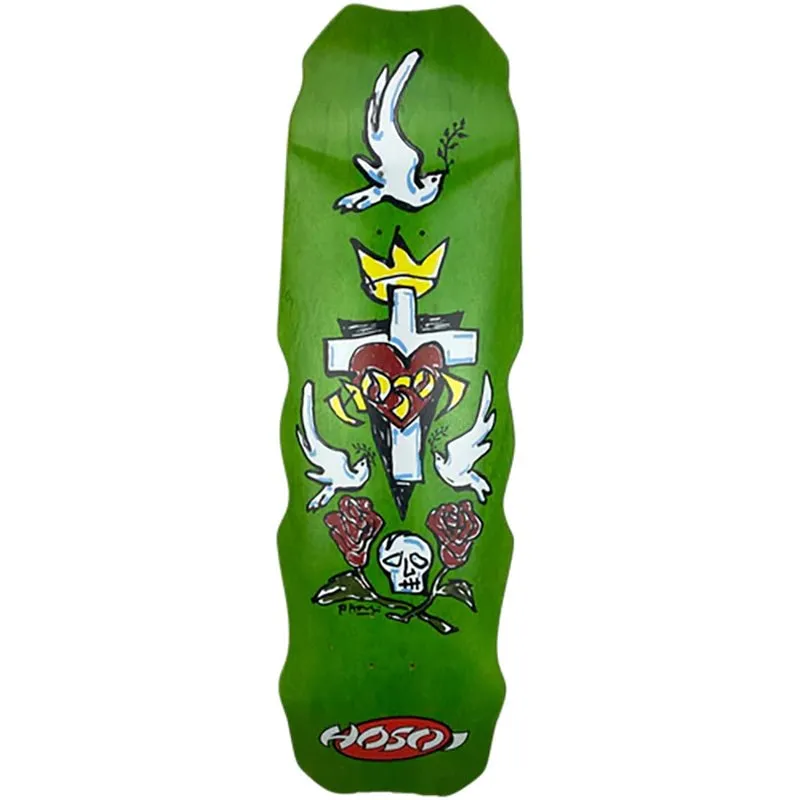 Hosoi 9.5" x 32.25" Hammerhead Hybrid (GREEN STAIN) Skateboard Deck