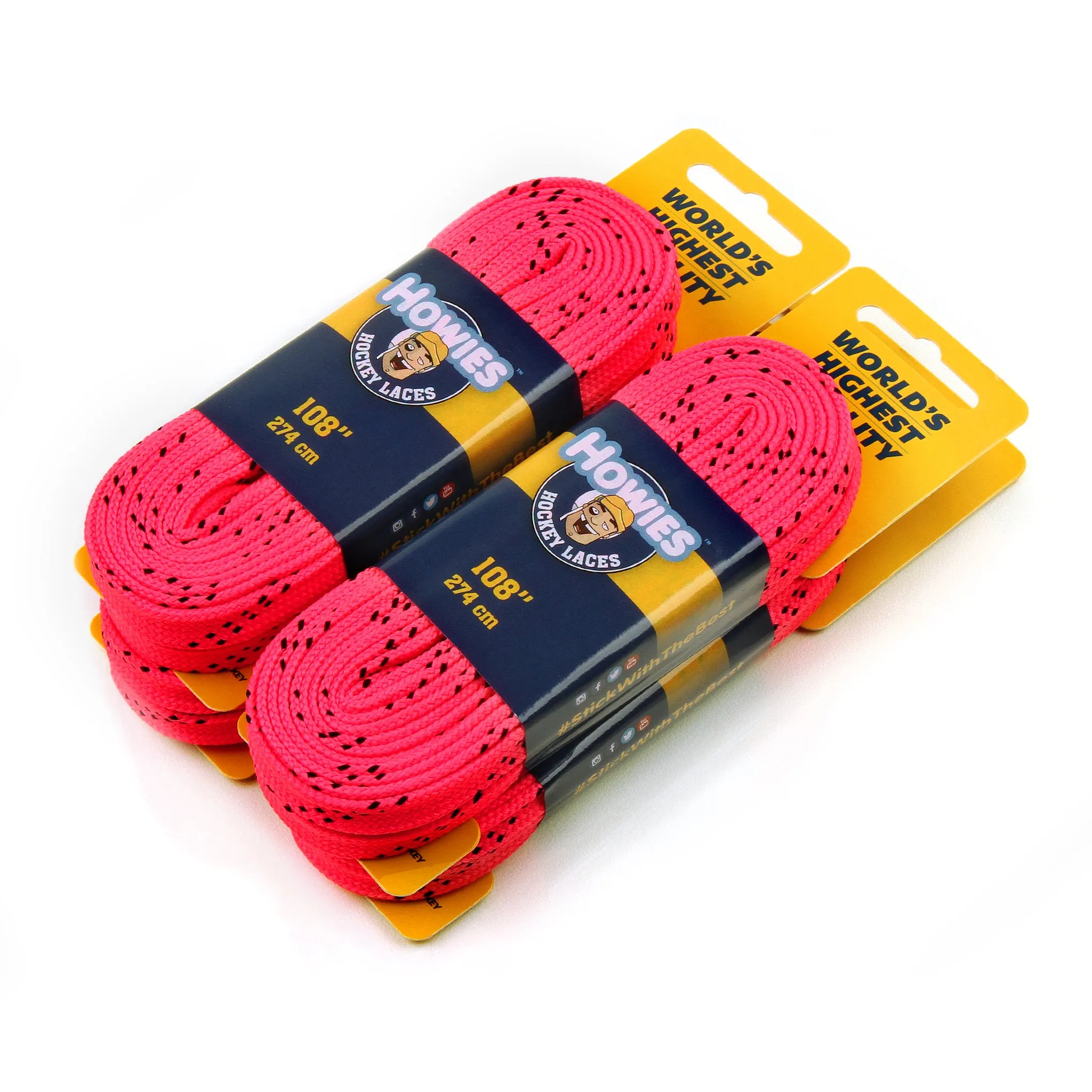 Howies Hot Pink Cloth Hockey Skate Laces