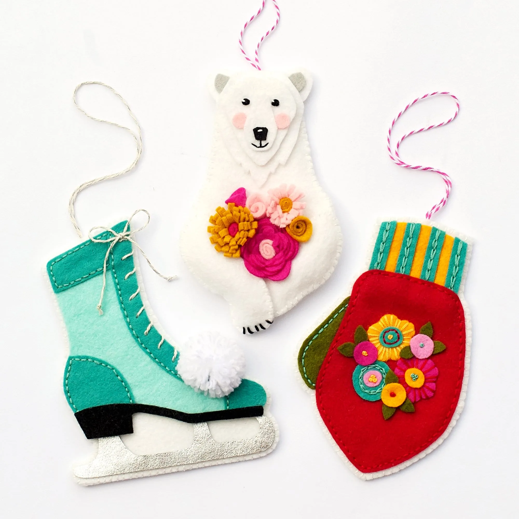 Ice Skate Wool Felt Ornament PDF Pattern