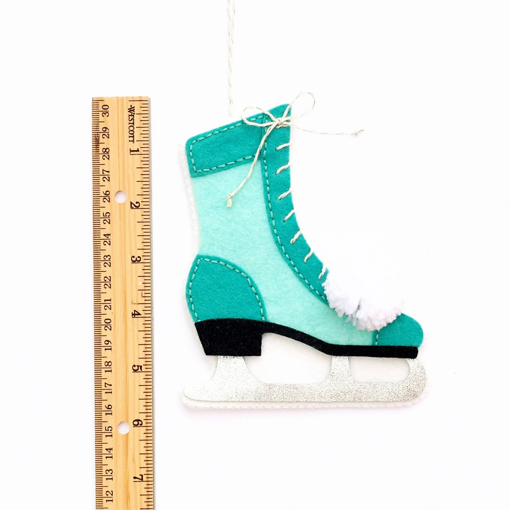 Ice Skate Wool Felt Ornament PDF Pattern