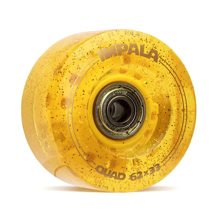 Impala Light Up Gold Glitter Wheels With Bearings 82A - 4 Pack