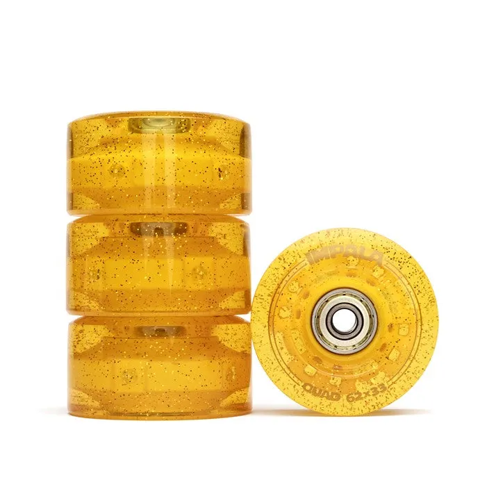 Impala Light Up Gold Glitter Wheels With Bearings 82A - 4 Pack