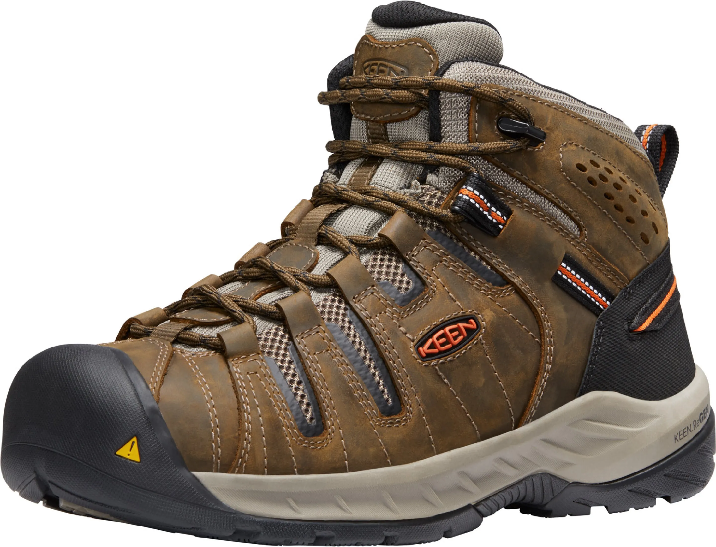 'Keen Utility' Men's Flint II Mid EH Soft Toe - Cascade Brown / Burnt Ochre