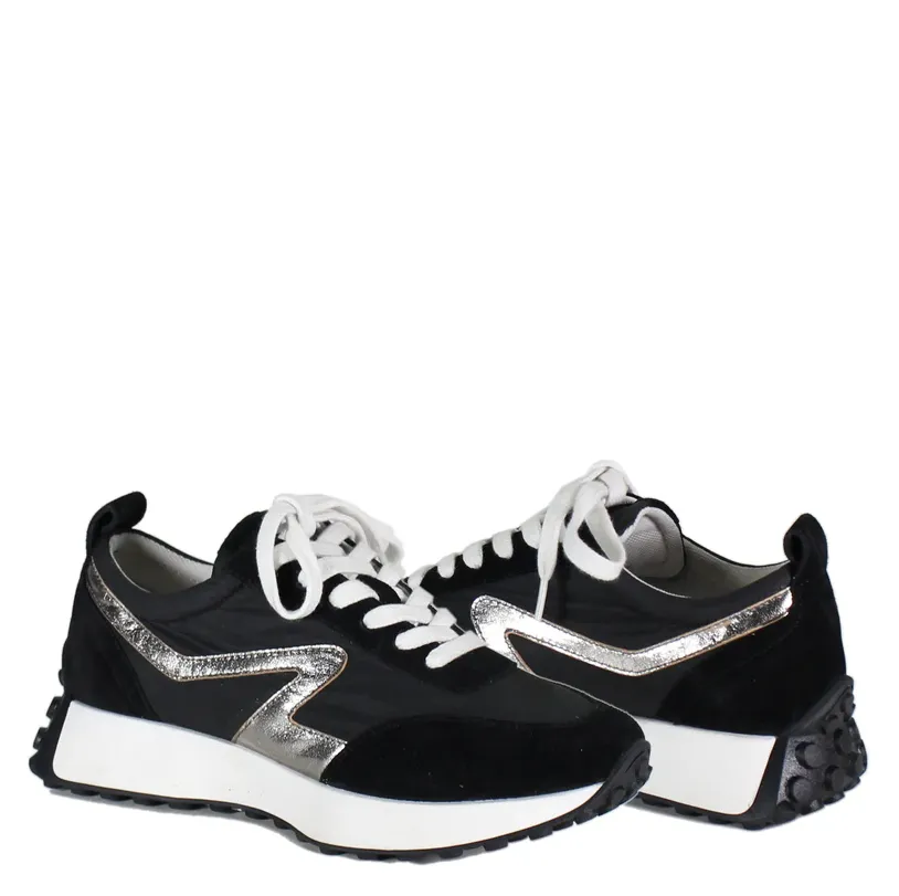 Kind Mark Sneakers in Black/Pewter