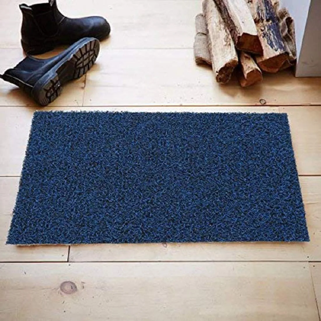 Kuber Industries PVC Door Mat - 24" x 16 inches, Blue, Pack of 1, Rectangular