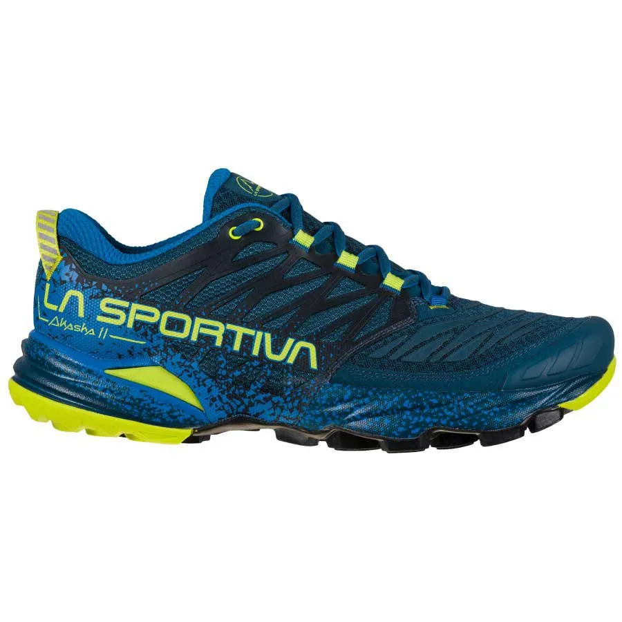 La Sportiva Akasha II Mens Trail Running Shoe - Storm Blue/Lime Punch