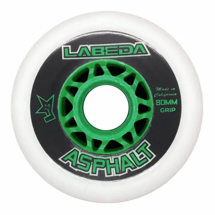 Labeda Gripper 80mm Asphalt Inline Hockey Skate Wheels  - 4 Pack