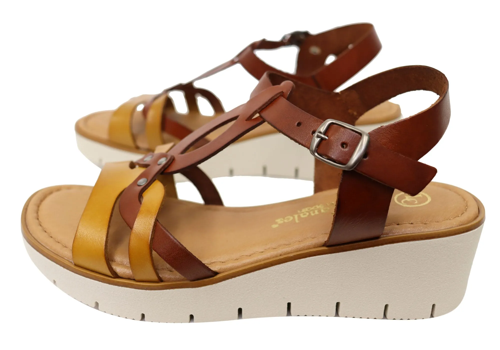 Lola Canales Terese Womens Comfortable Leather Sandals Made In Spain