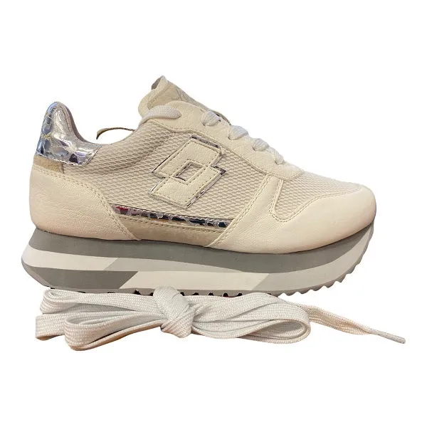 Lotto Leggenda scarpa sneakers da donna Wedge Pearl 217877 97W bianco avena-marrone