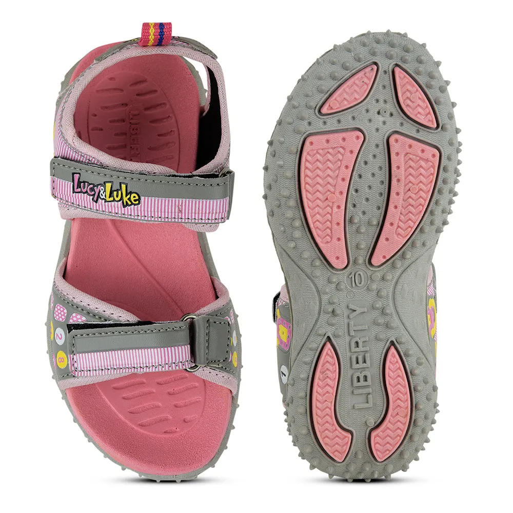 Lucy & Luke Pink Casual Sandal For Kids 8074-304 By Liberty