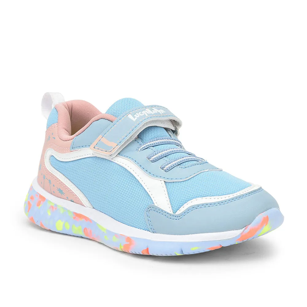 Lucy & Luke (Sky Blue) Sports Non Lacing Shoes For Kids JAMIE-126E By Liberty