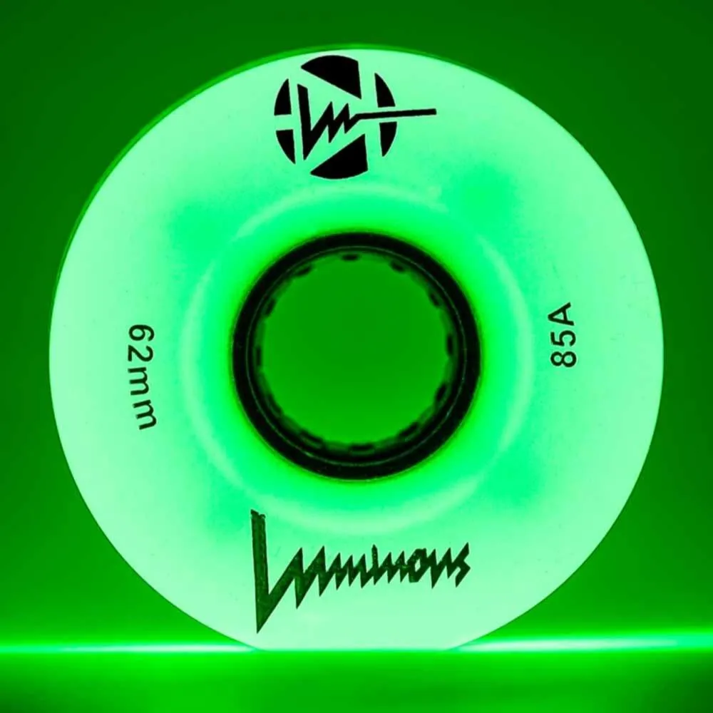 Luminous Light Up Quad Wheels Green Glow 85A - 4 pack