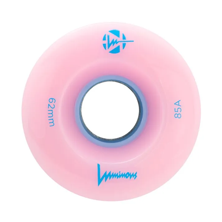 Luminous Light Up Quad Wheels Light Pink Blue 85A - 4 pack