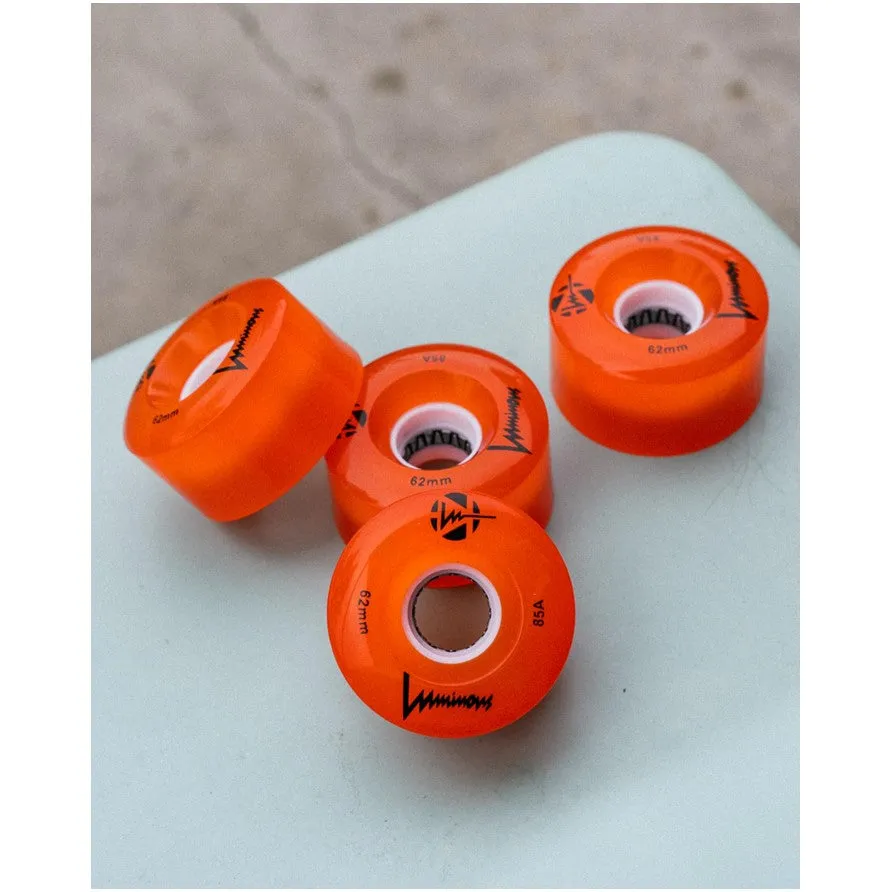 Luminous Light Up Quad Wheels Orange 85A - 4 pack