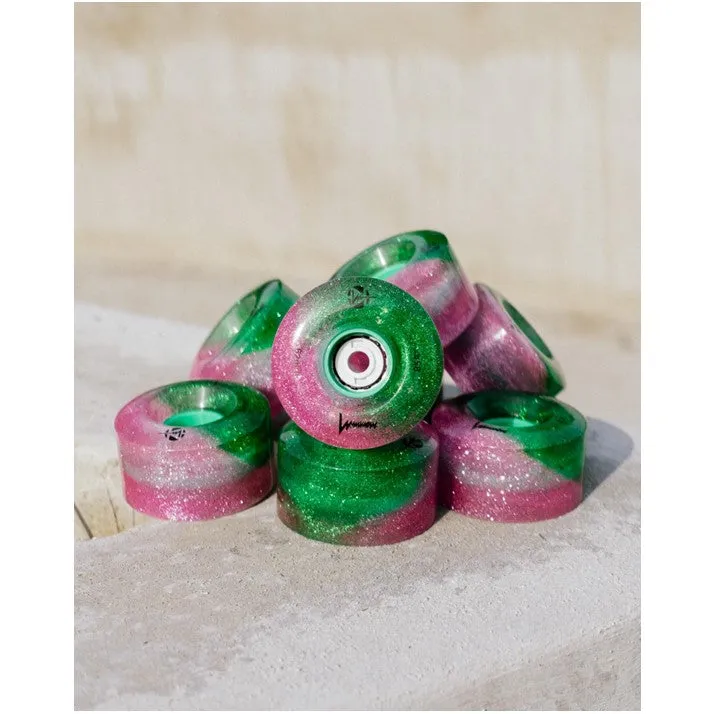 Luminous Light Up Quad Wheels Pink Forest Green 85A - 4 pack