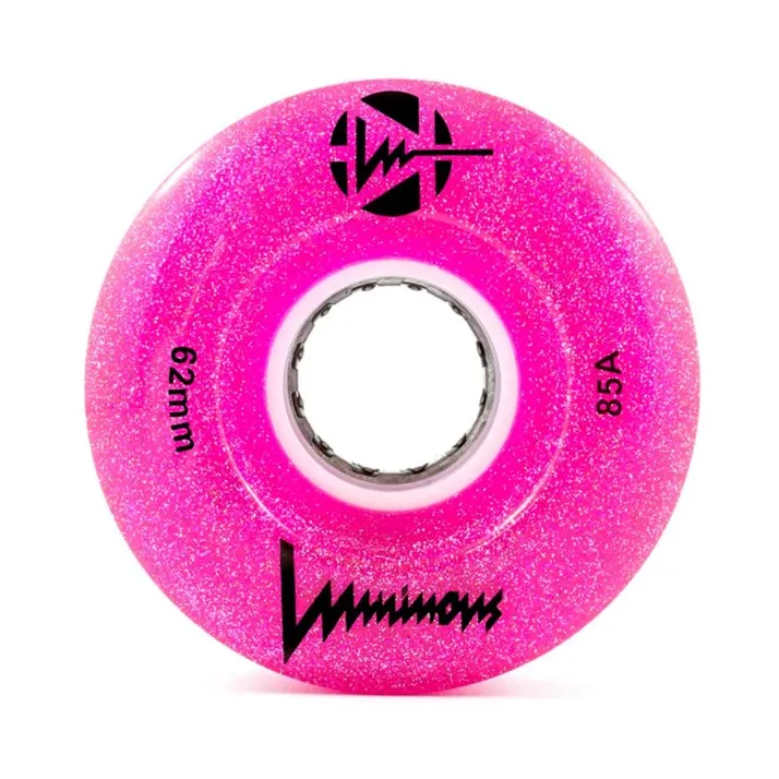 Luminous Light Up Quad Wheels Pink Glitter 85A - 4 pack