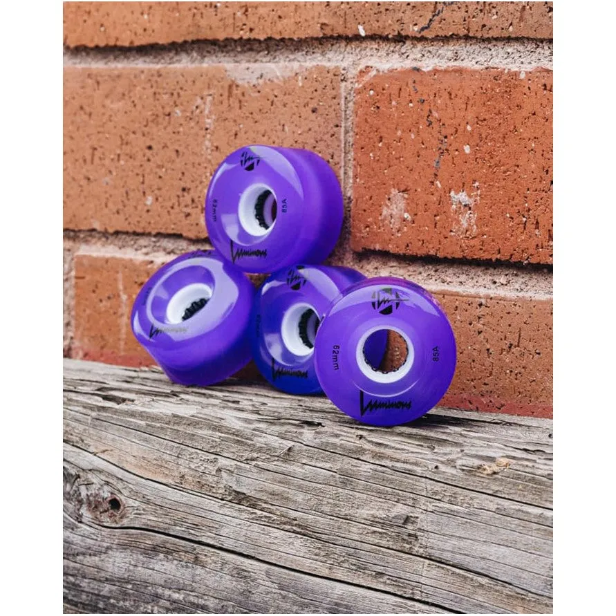 Luminous Light Up Quad Wheels Purple 85A - 4 pack